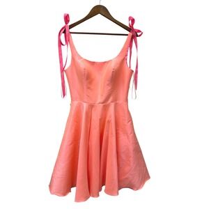 The Secret Dress by Alyce Paris Neon Coral Pink Mini Low Back 8